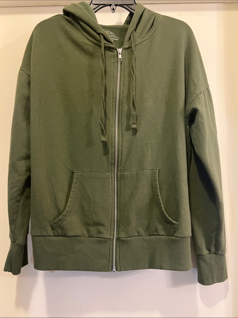 Time and Tru Olive Green Fleece Pullover